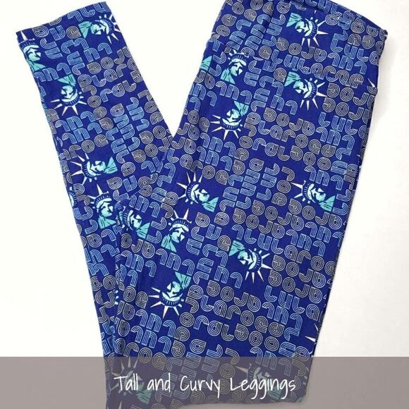 LuLaRoe TC Leggings Statue of Liberty Americana NEW - Picture 1 of 1